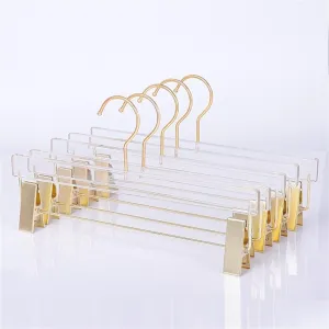 10 Pieces Of Acrylic Transparent Gold Hook Hanger Acrylic Hanger With Gold Clip