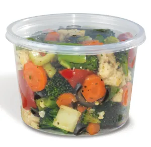 16 oz. Round Deli Clear Container w/Lid Combo 200/CS