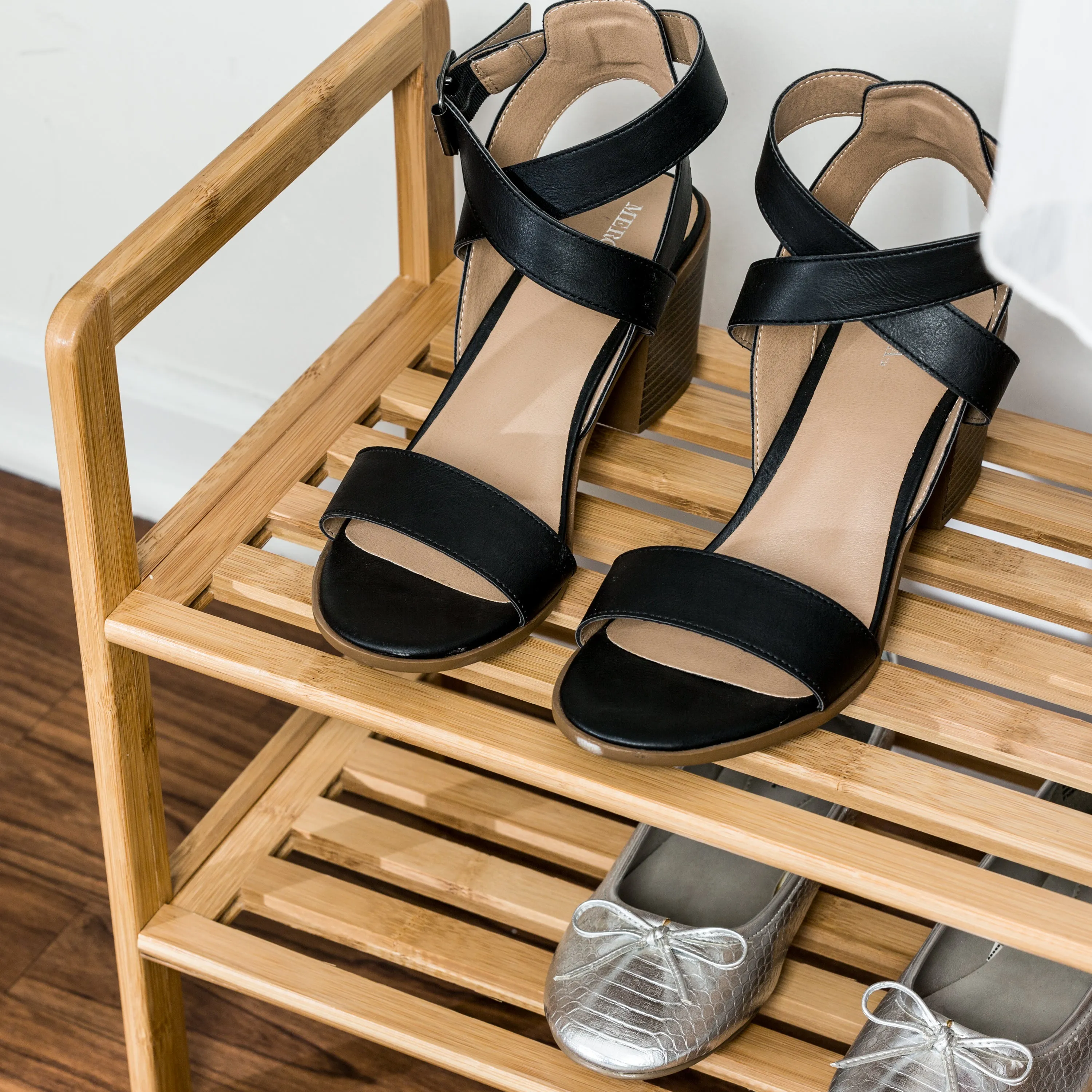 2-Tier Bamboo Shoe Rack