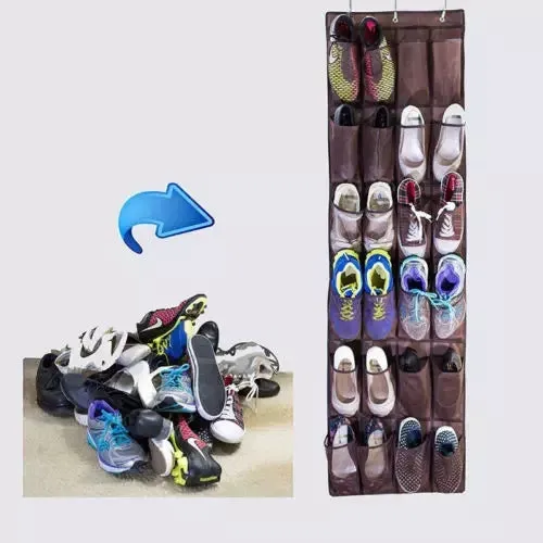 24 Pockets Over the Door Shoe Organizer