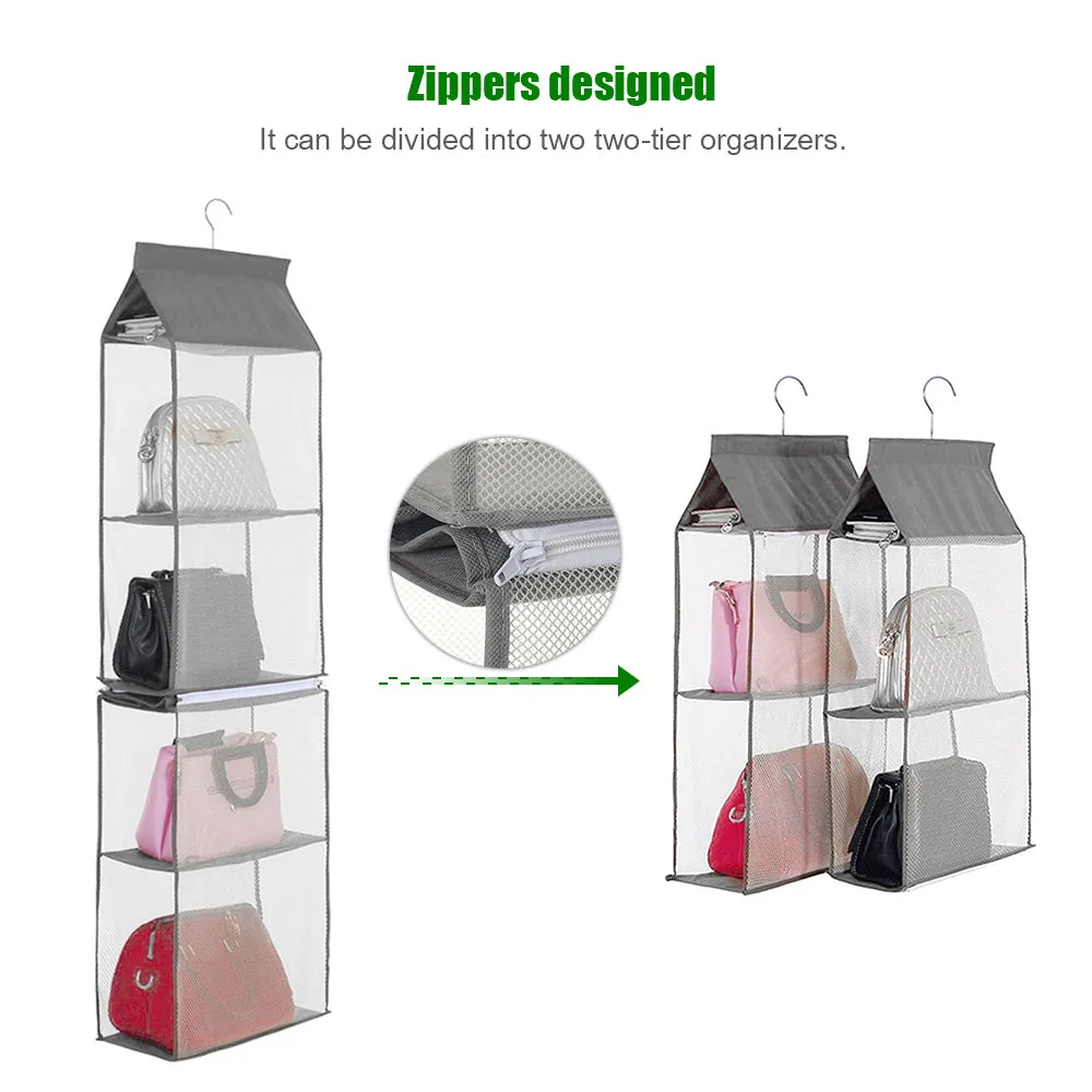 4-Tiers Non-woven Detachable Closet Bags Organizer