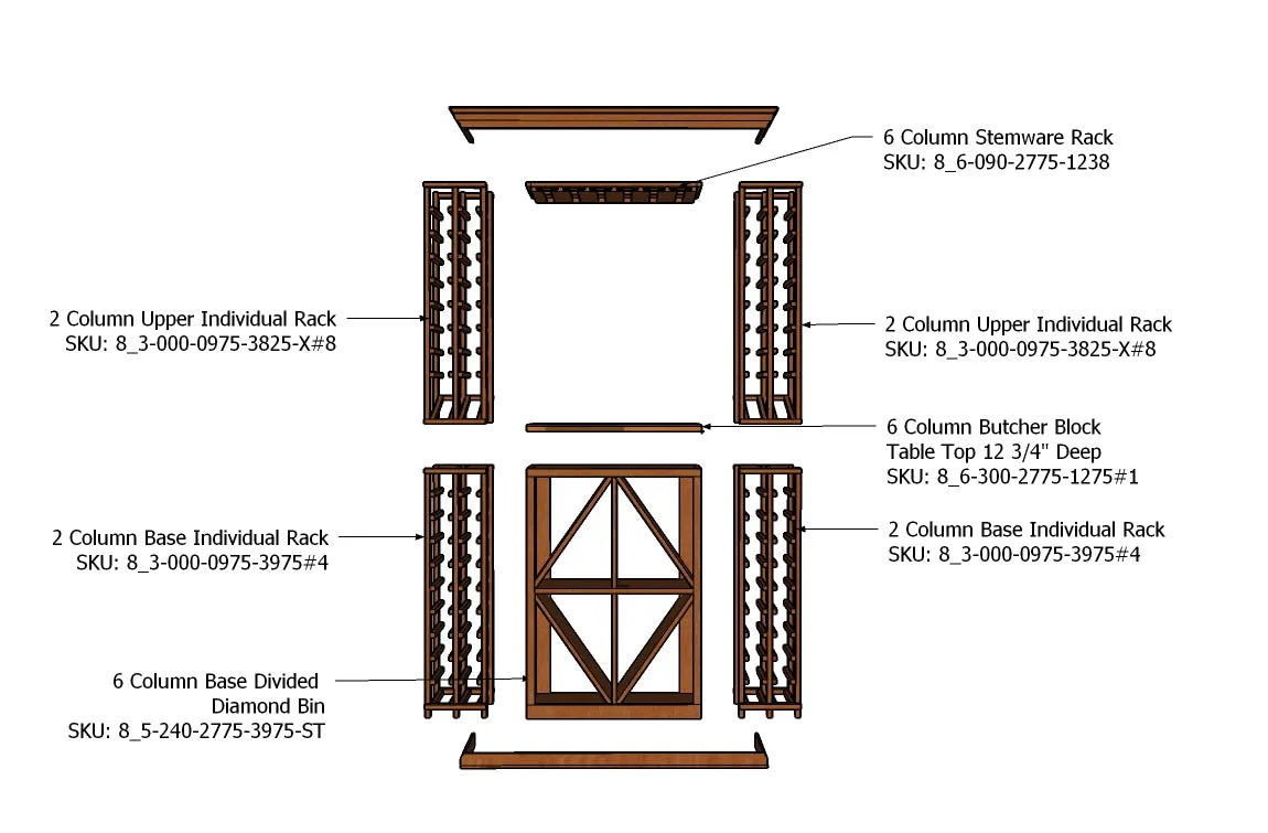 5 Foot Wine Cellar - 148 Bottle Capacity