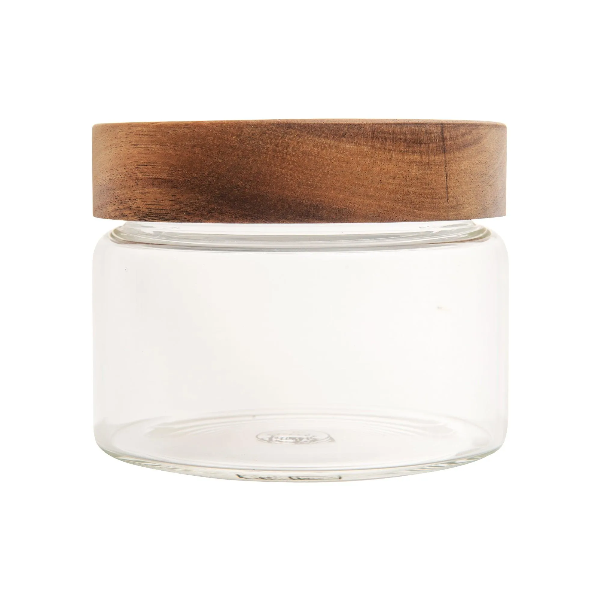 Acacia Wood Glass Jar - 500ml