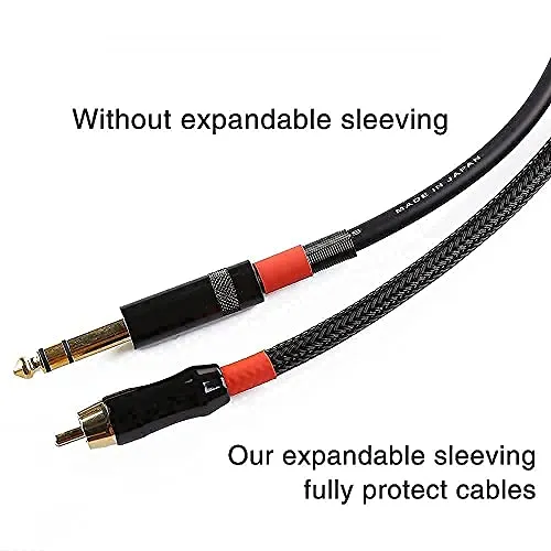 Alex Tech 10ft - 1/2 inch Split Sleeving and 100ft - 1/4 inch Expandable Sleeving Black