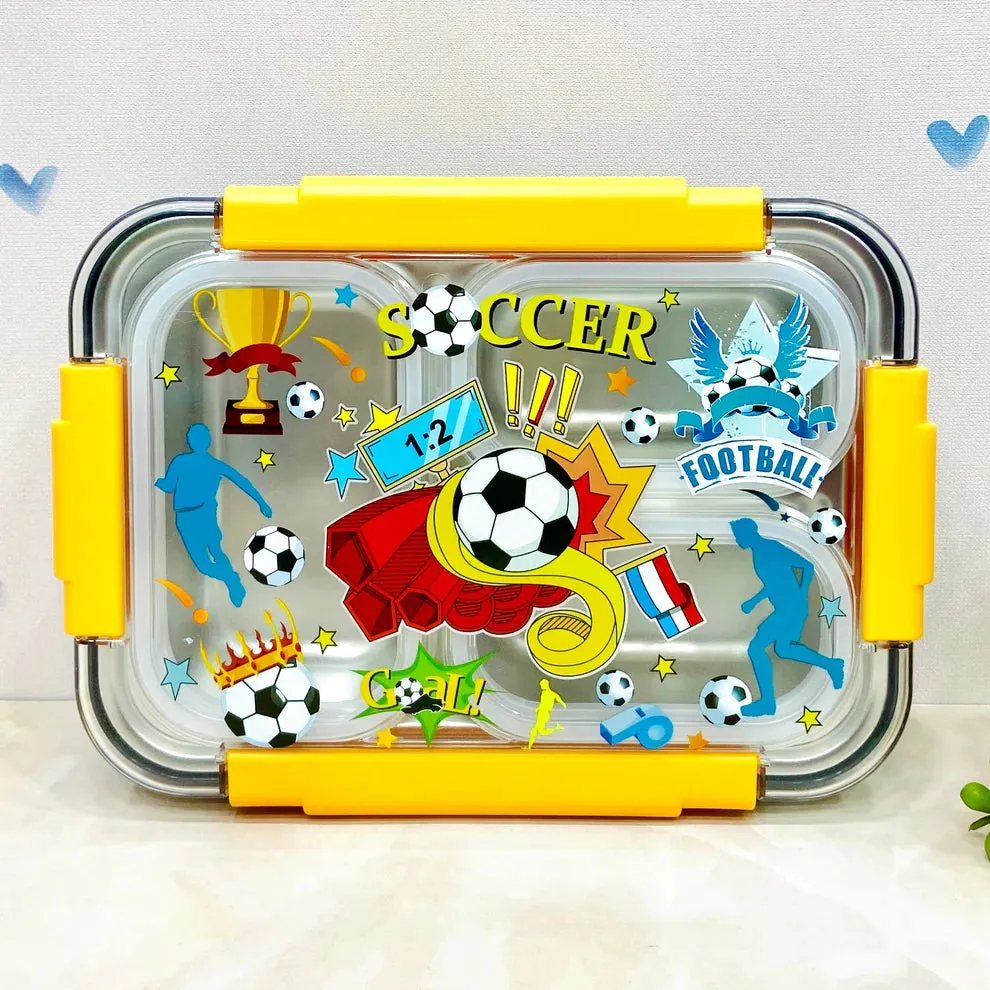 Astro/Unicorn/Soccer/Mermaid Holographic Transparent 3-Compartment 710ml Transfer Proof Lunch Box