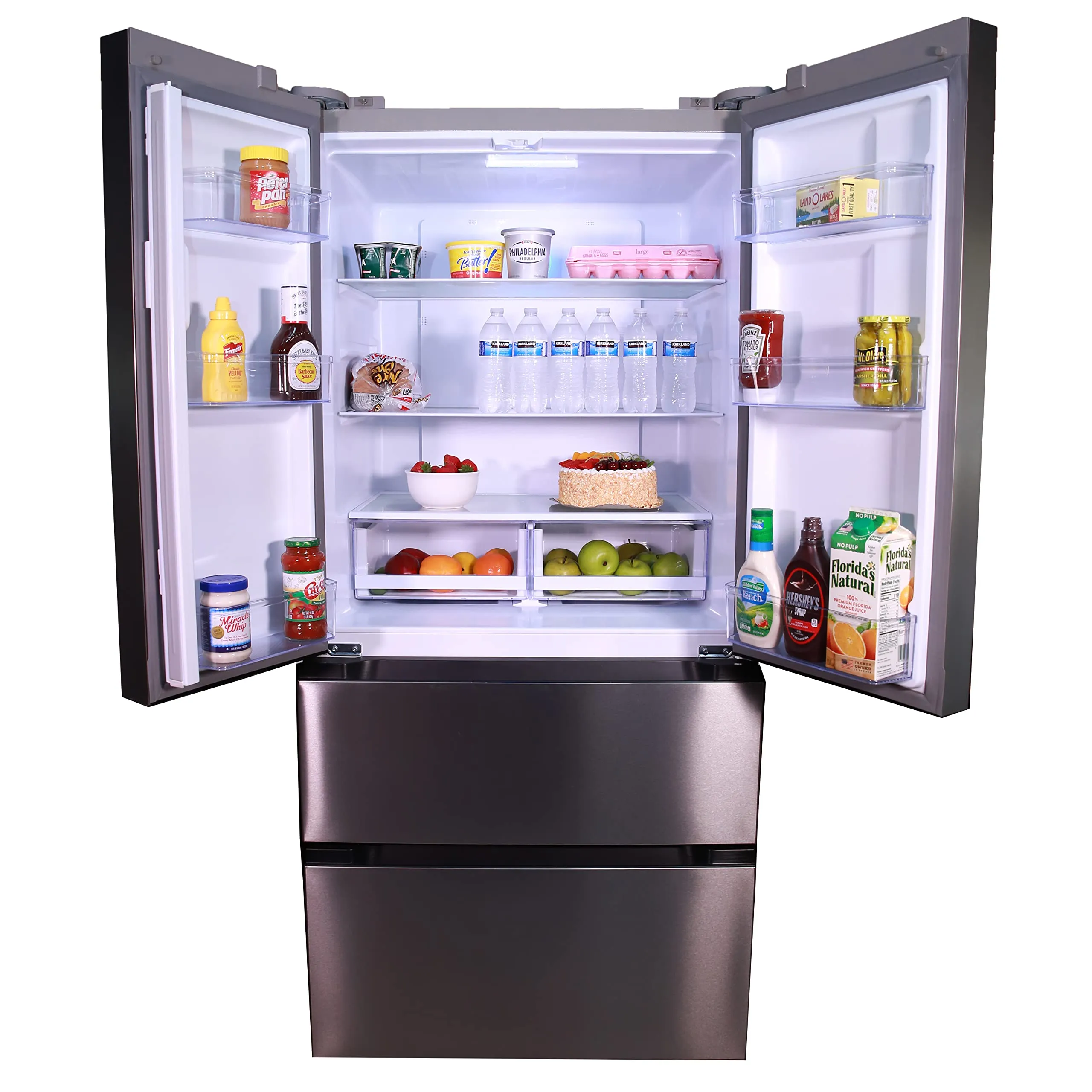 Avanti FFFDD18L3S FFFDD Frost Free French Door Refrigerator, 18.0, Stainless Steel, 18 cu. ft