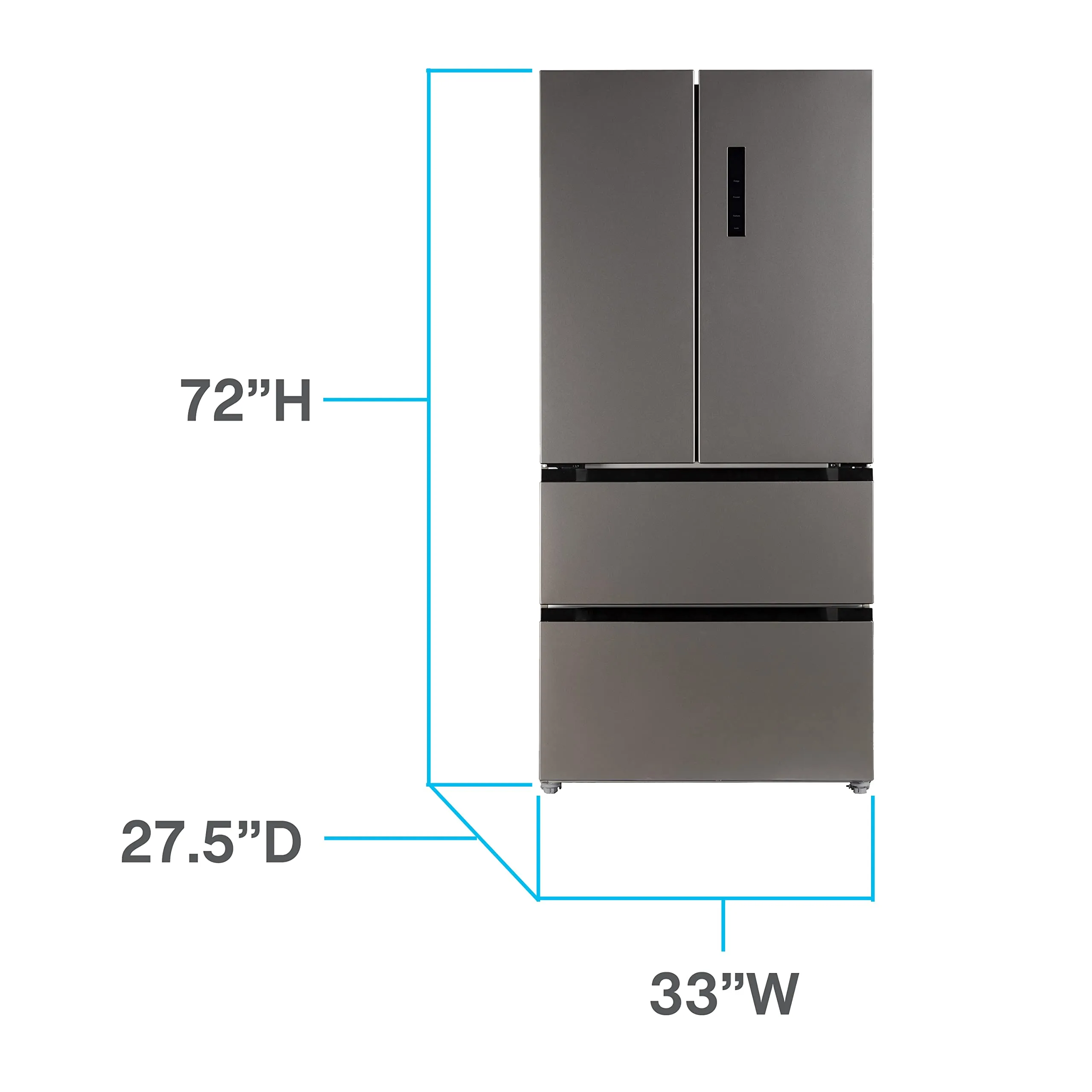 Avanti FFFDD18L3S FFFDD Frost Free French Door Refrigerator, 18.0, Stainless Steel, 18 cu. ft