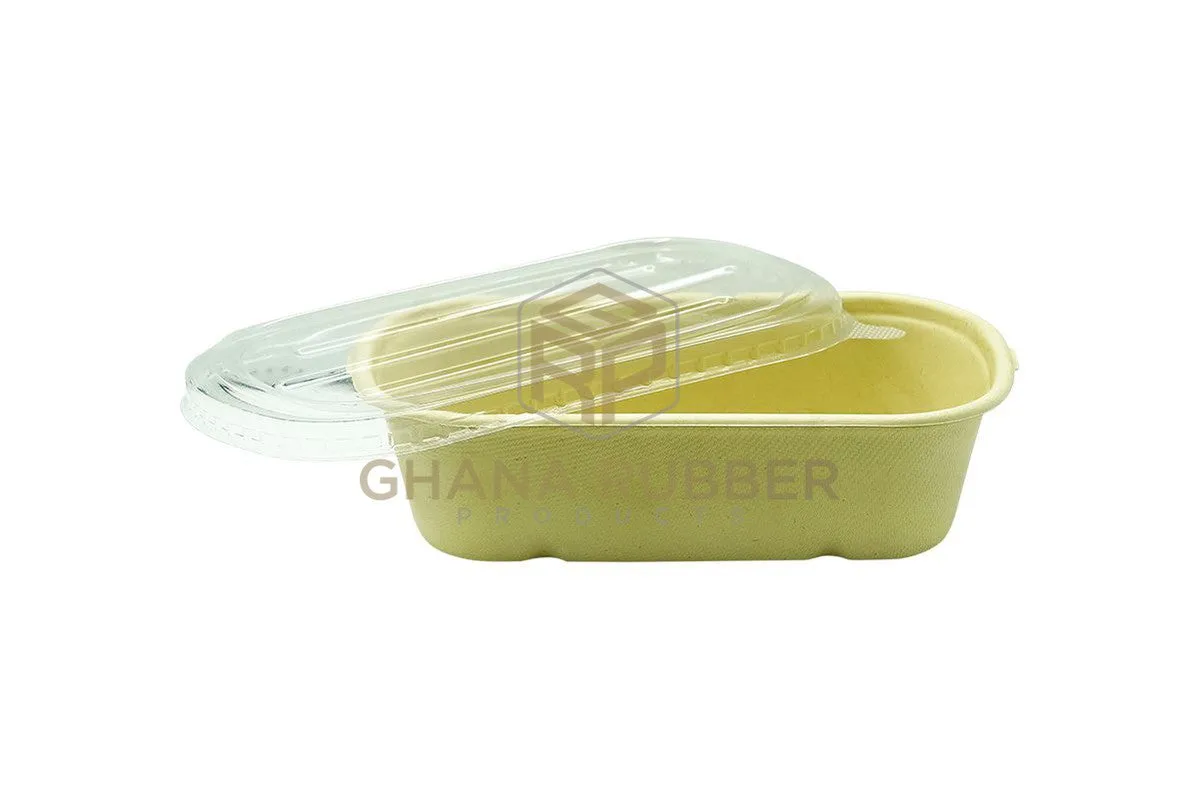 Bagasse Oval Bowls   Lids 700ml