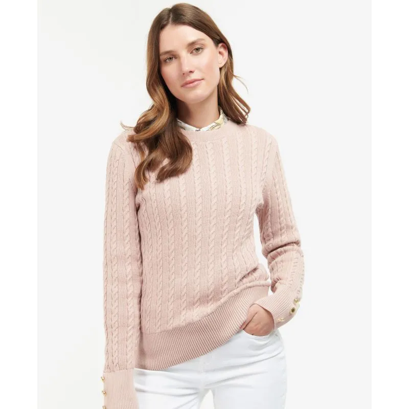 Barbour Fieldrose Ladies Knit Jumper - Rose Dust