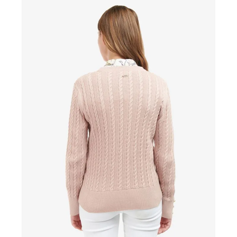 Barbour Fieldrose Ladies Knit Jumper - Rose Dust