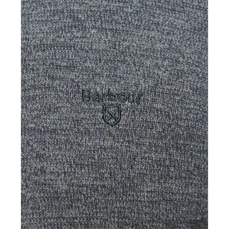 Barbour Firle Cotton Cashmere Mens Crew Neck Jumper - Grey Marl