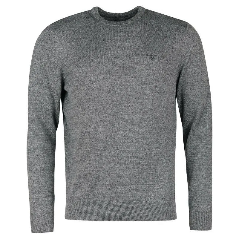 Barbour Firle Cotton Cashmere Mens Crew Neck Jumper - Grey Marl