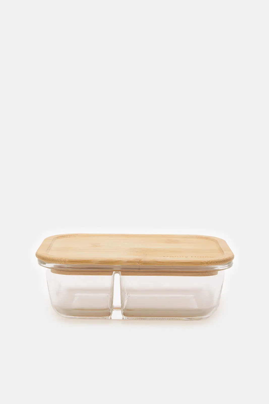 Beige Rectangular Food Storage With Bamboo Lid (640ml)