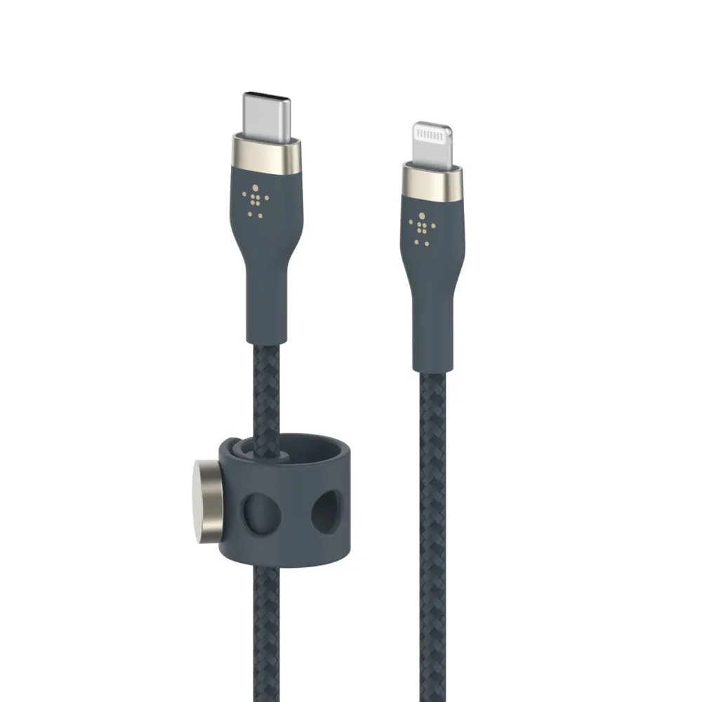 Belkin Usb-C To Lighting, Braid Sil, 1M, Blue Magnetic Management