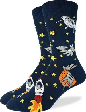 Cats In Space Unisex Crew sock (7-12)