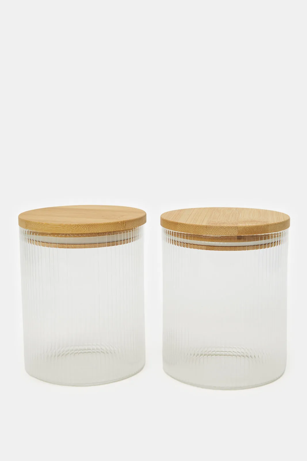 Clear 2 Piece Storage Jar Set (600ml)