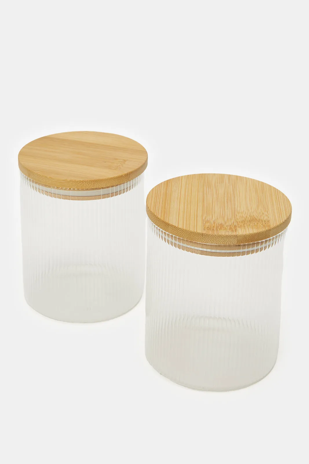 Clear 2 Piece Storage Jar Set (600ml)