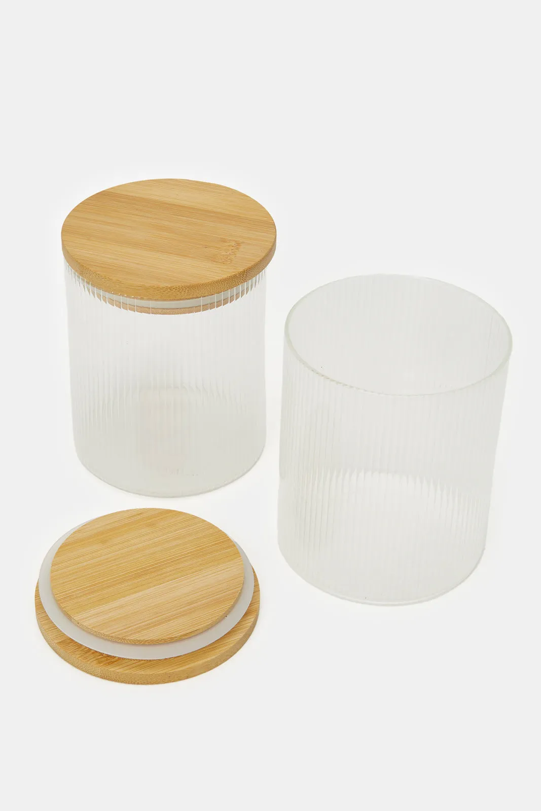 Clear 2 Piece Storage Jar Set (600ml)