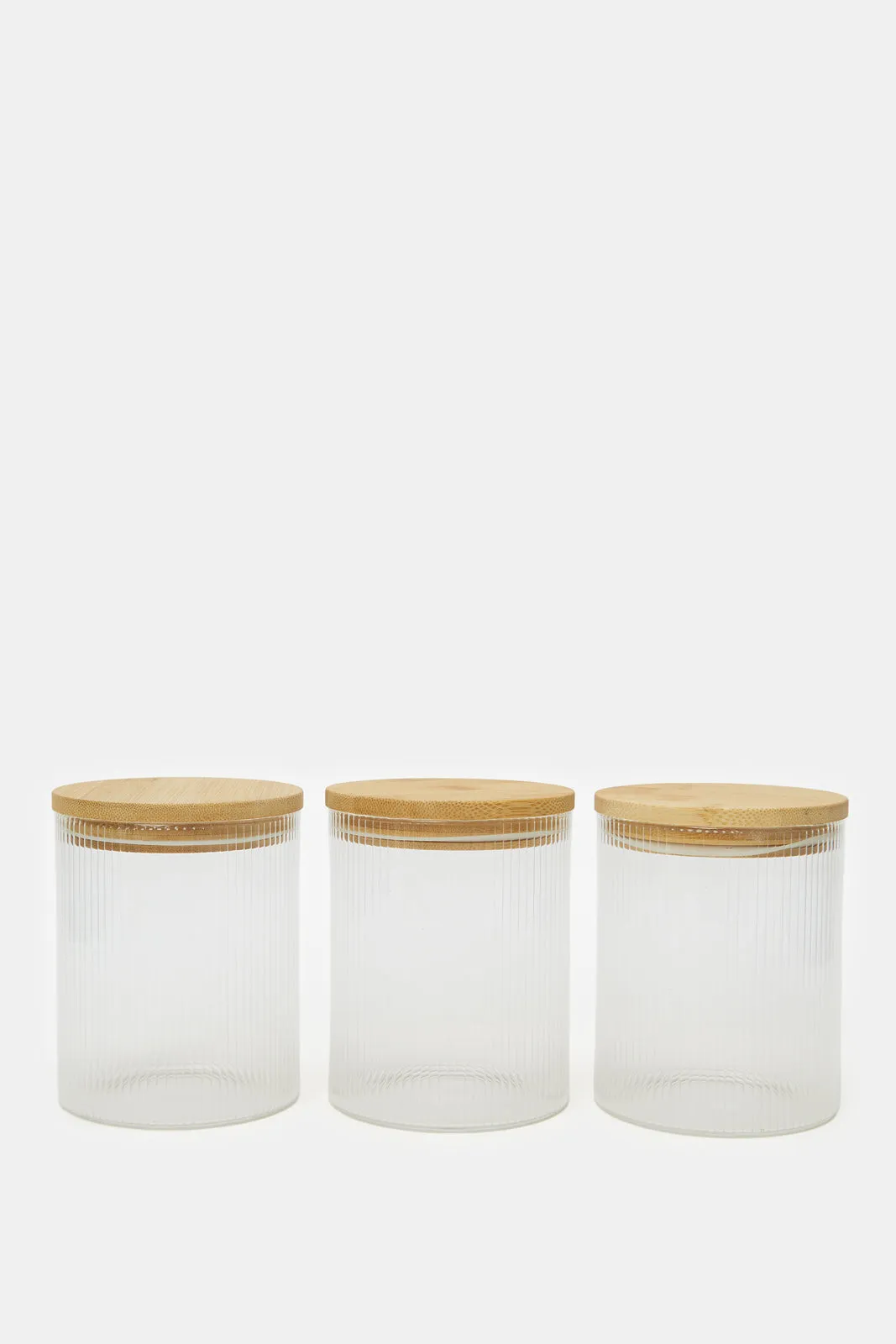 Clear 3 Piece Storage Jar Set (600ml)