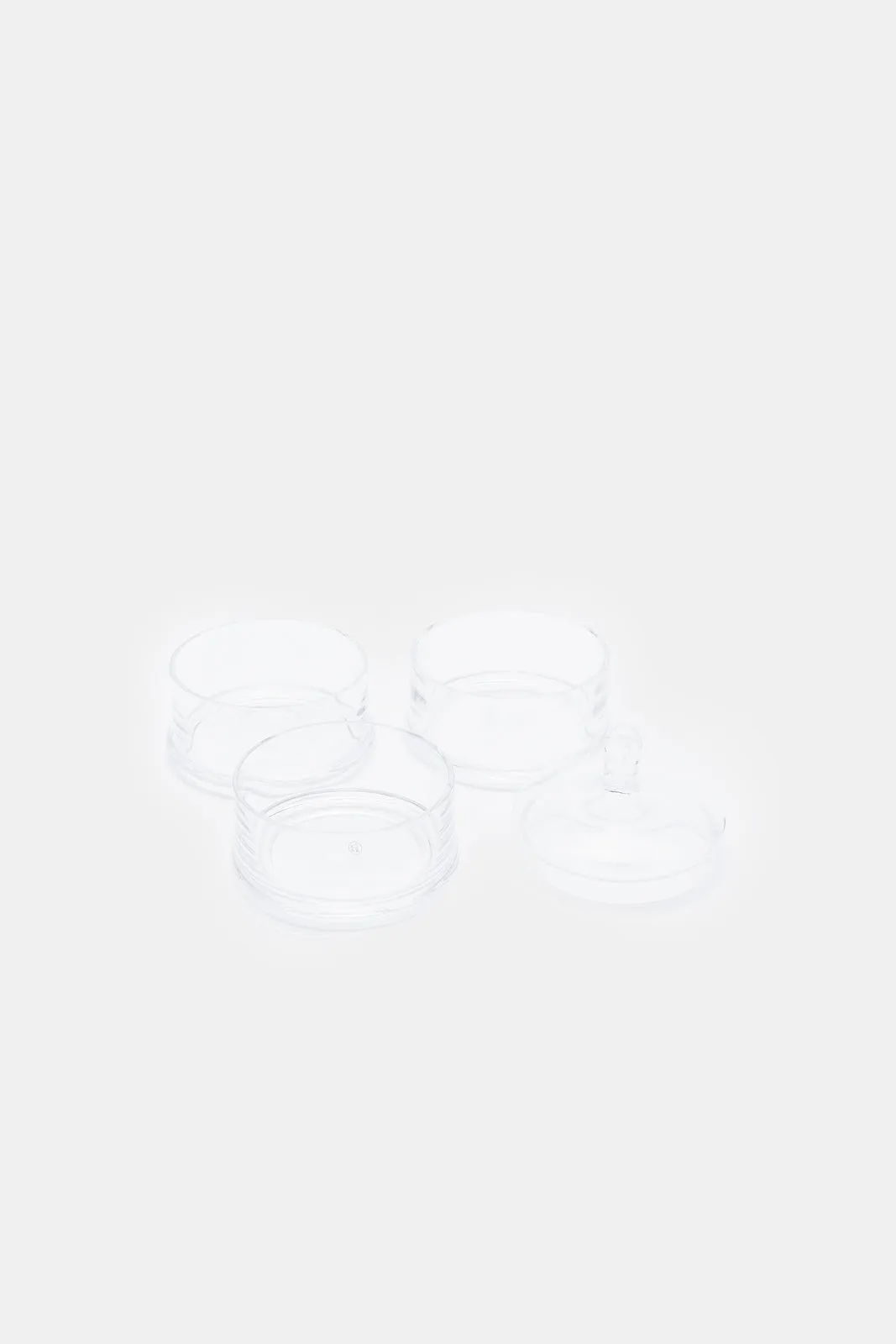 Clear Glass Partition Storage Jar With Lid (3 Layers)