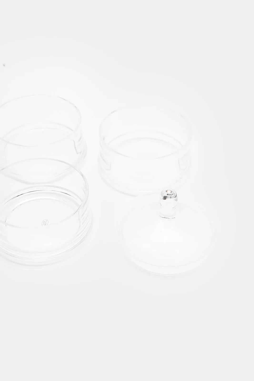 Clear Glass Partition Storage Jar With Lid (3 Layers)