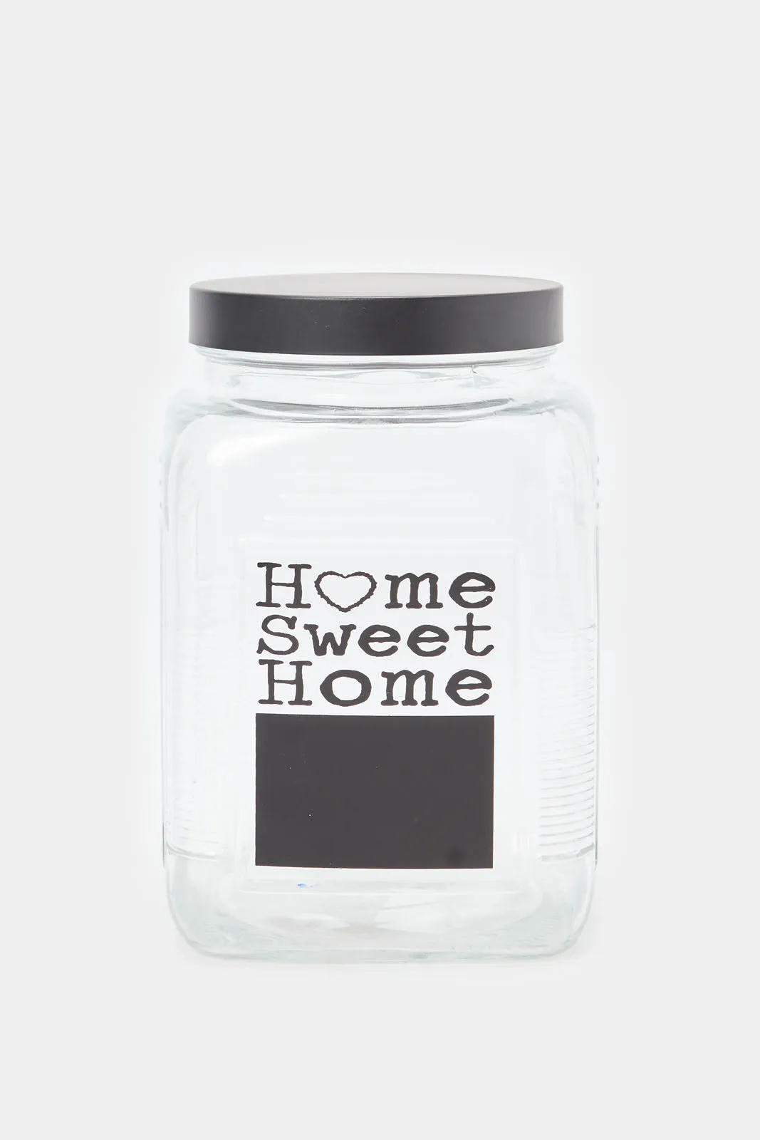 Clear Glass Printed Storage Jar (Large)