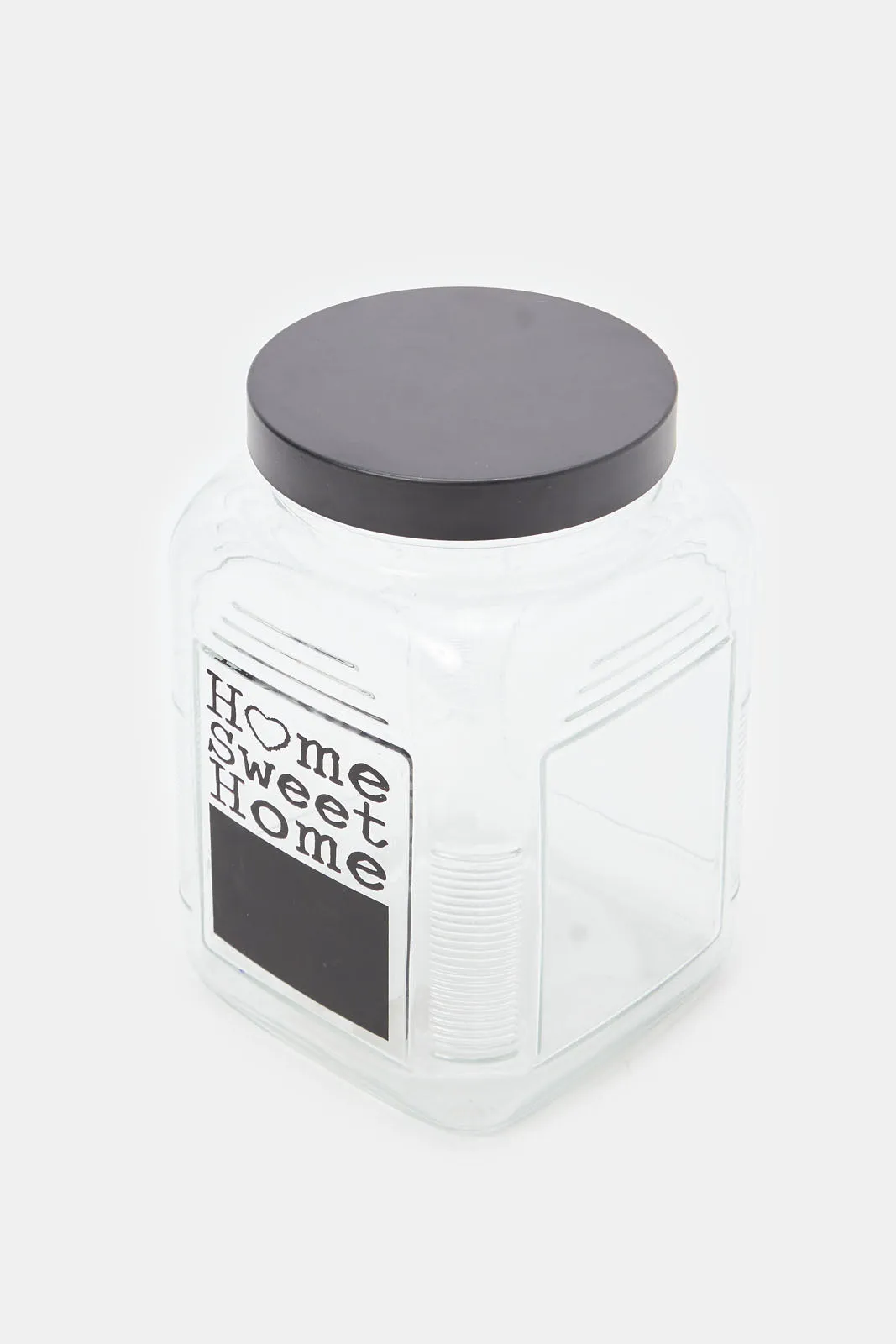 Clear Glass Printed Storage Jar (Large)