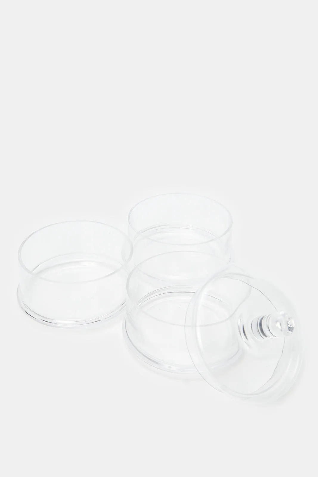 Clear Partition Storage Jar With Lid (4 Piece)