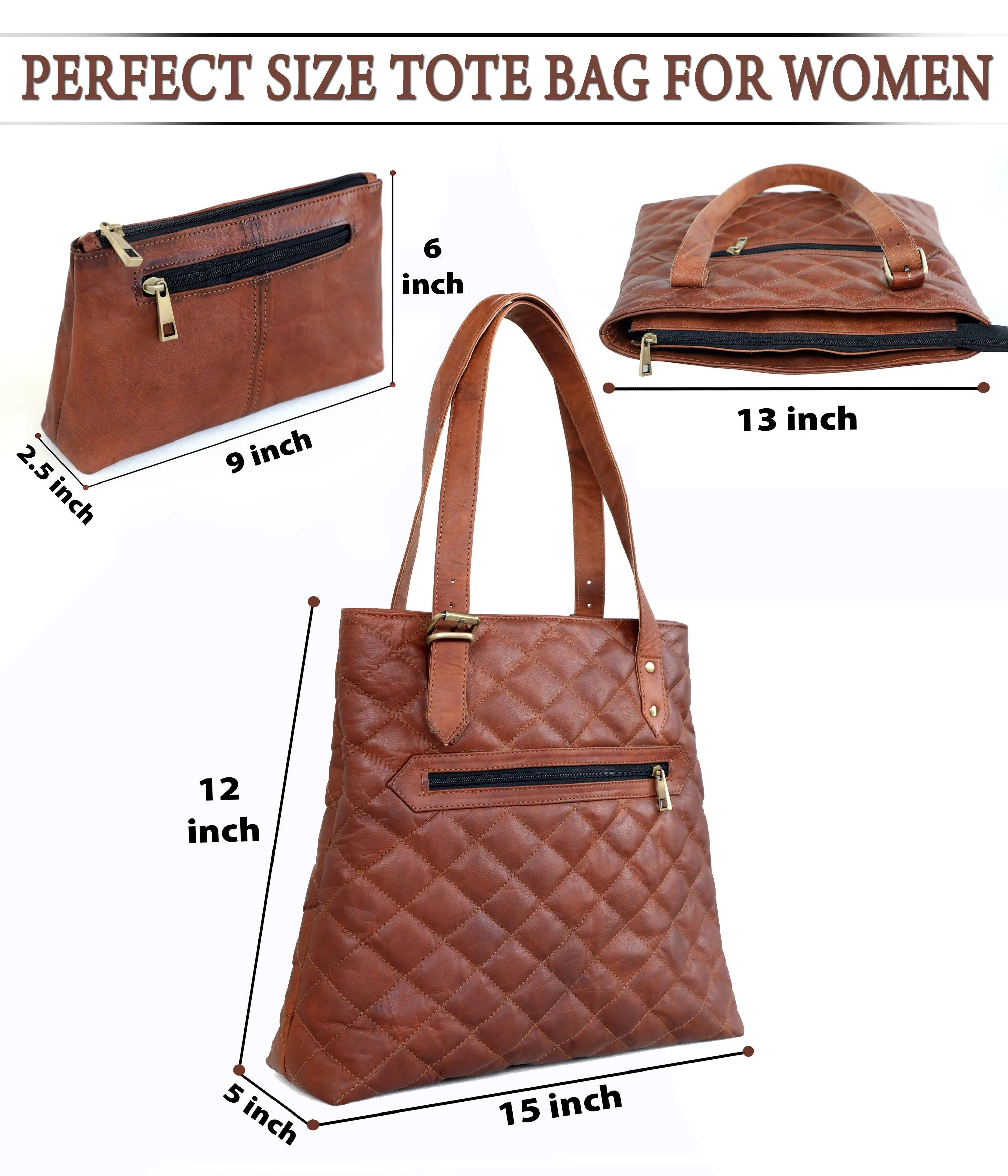 Combo Of 2 Leather Woman Tote Bag with A small Purse