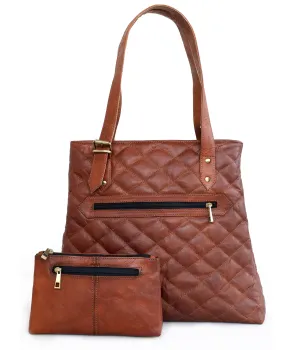 Combo Of 2 Leather Woman Tote Bag with A small Purse