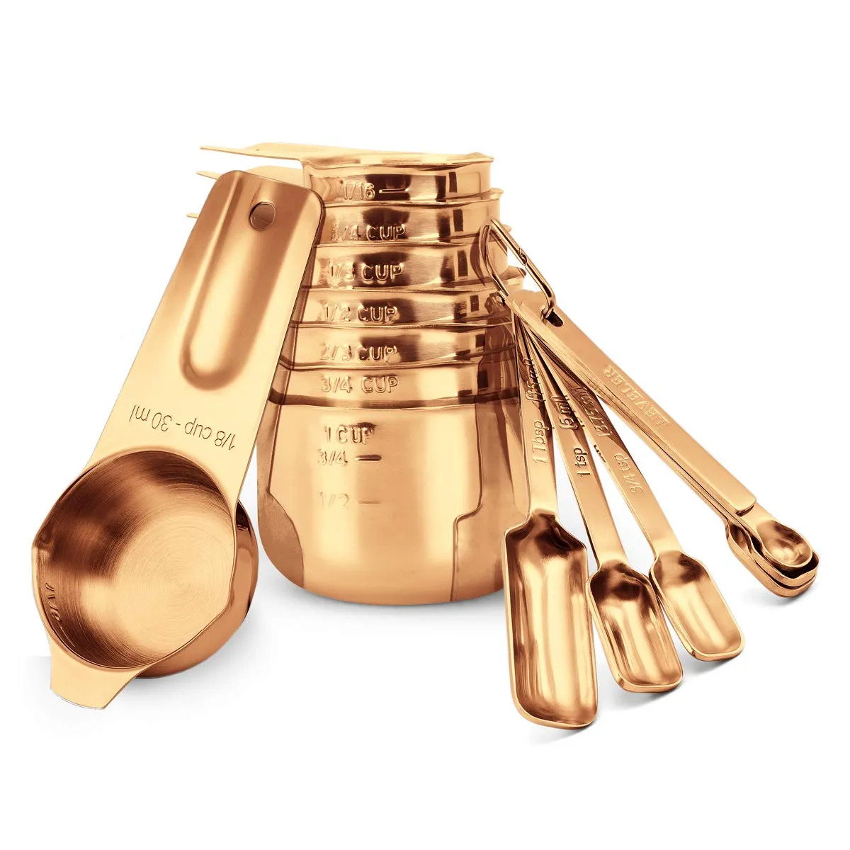 Copper Color Plated Measuring Cups & Spoons Set Of 14