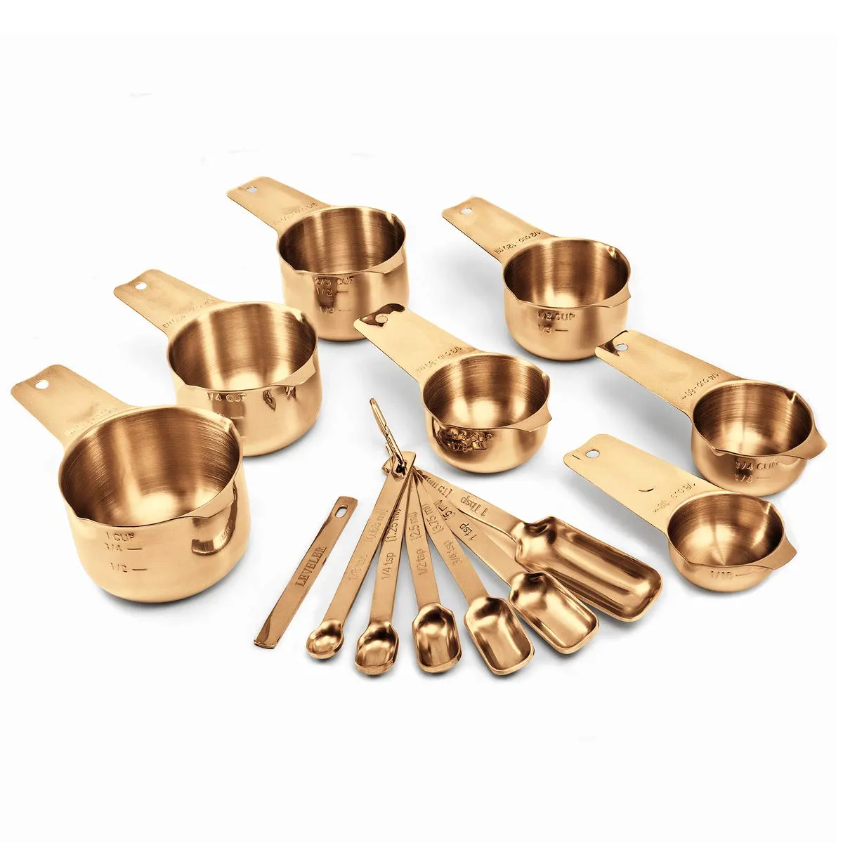 Copper Color Plated Measuring Cups & Spoons Set Of 14