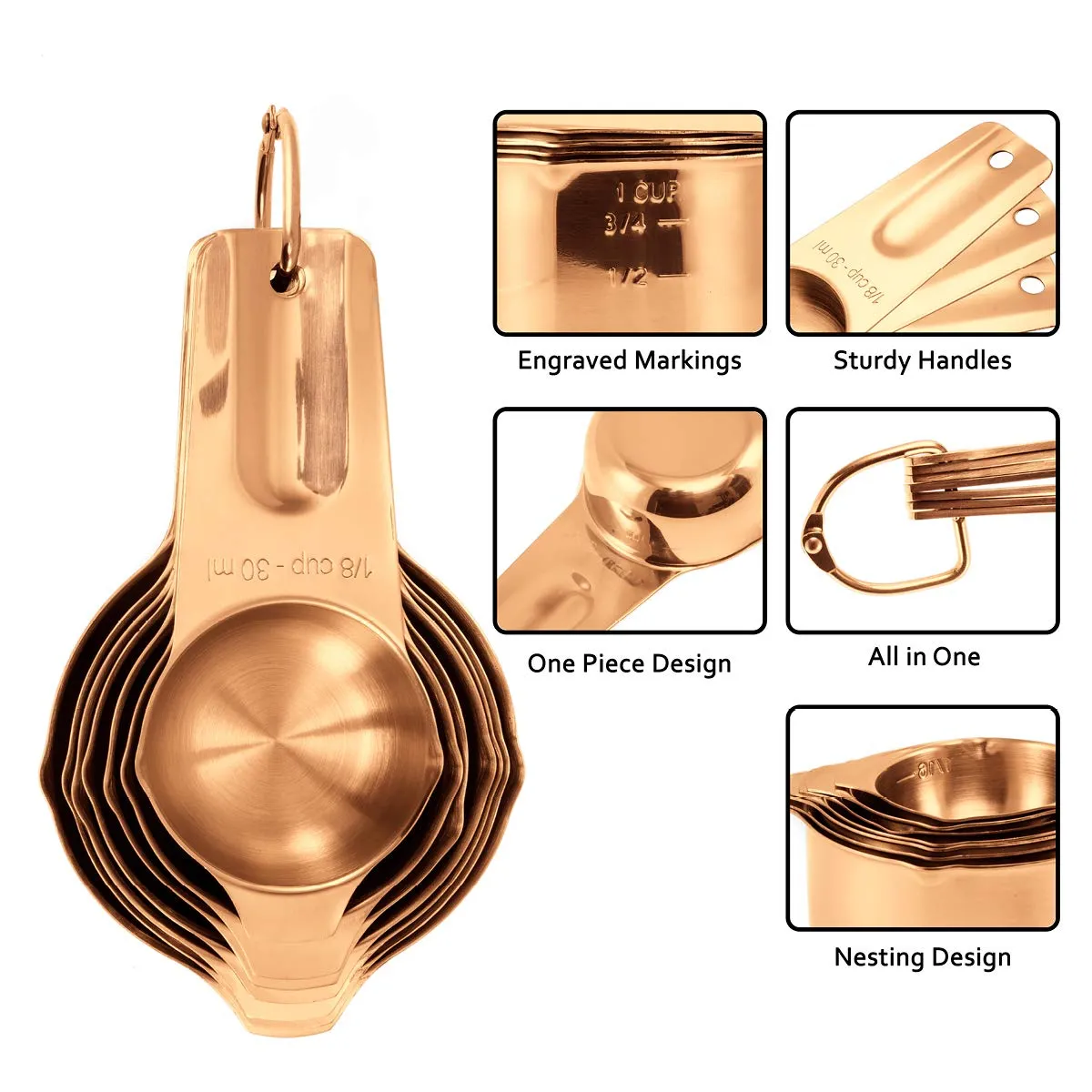 Copper Color Plated Measuring Cups & Spoons Set Of 14