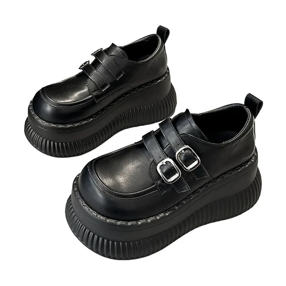 Double Buckle Space Platform Shoes