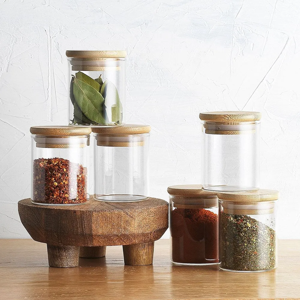 Ecology Pantry Round Glass Spice Jar Set of 6