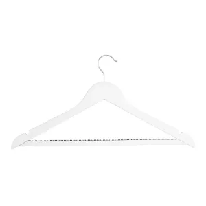 FU397 Bolero White Wooden Hangers (Pack of 10)