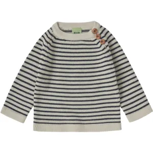 FUB Ecru/Dark Navy Baby Sweater