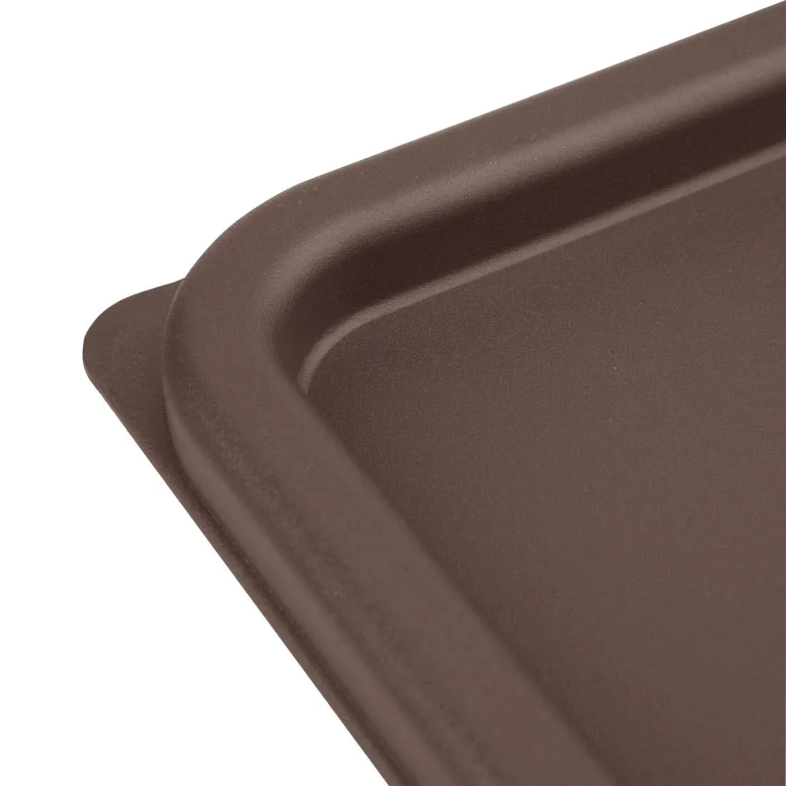 FX141 Hygiplas Square Food Storage Container Lid Brown Medium