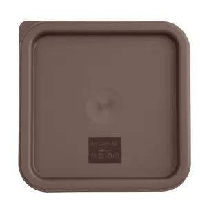 FX141 Hygiplas Square Food Storage Container Lid Brown Medium