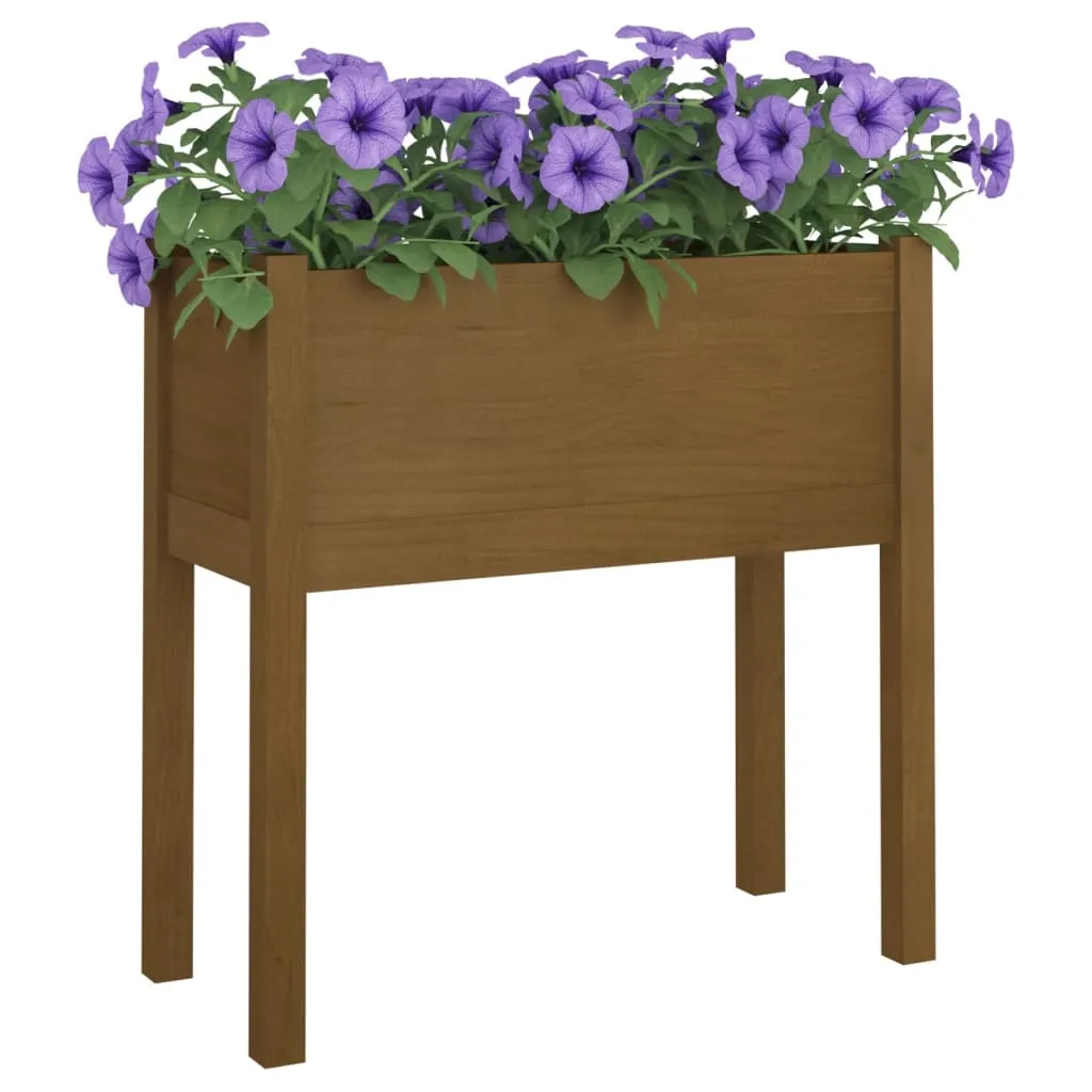 Garden Planters 2 pcs Honey Brown 70x31x70 cm Solid Pinewood