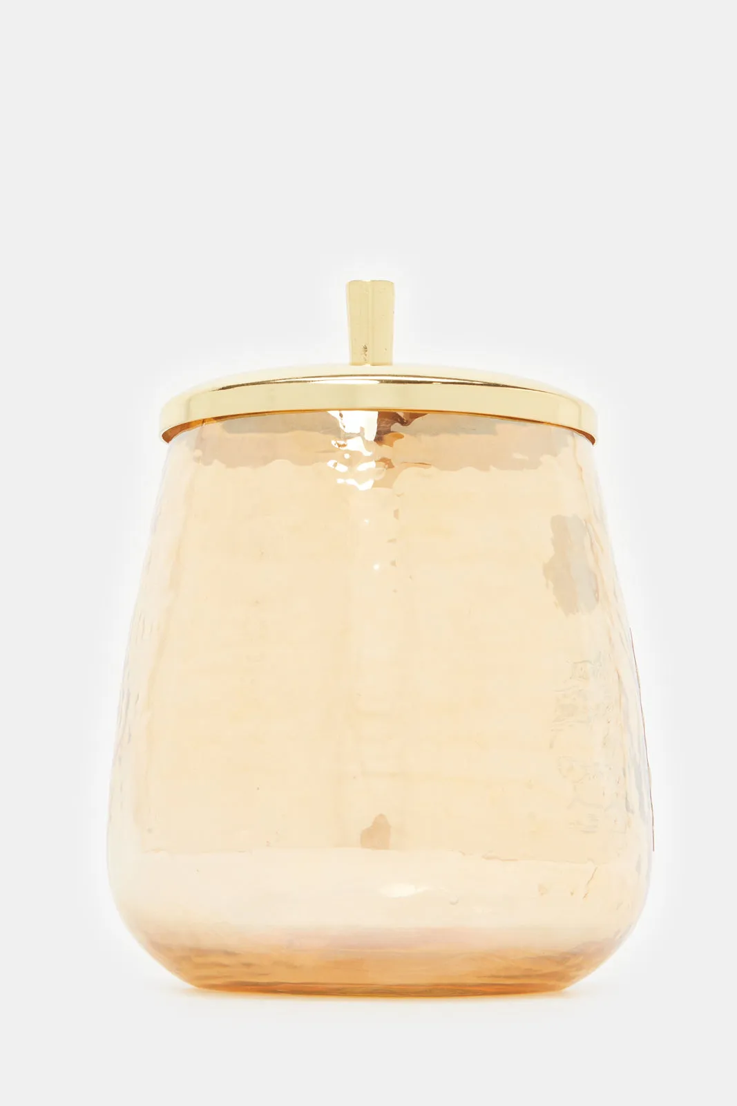 Gold Luster Hammered Glass Cotton Jar