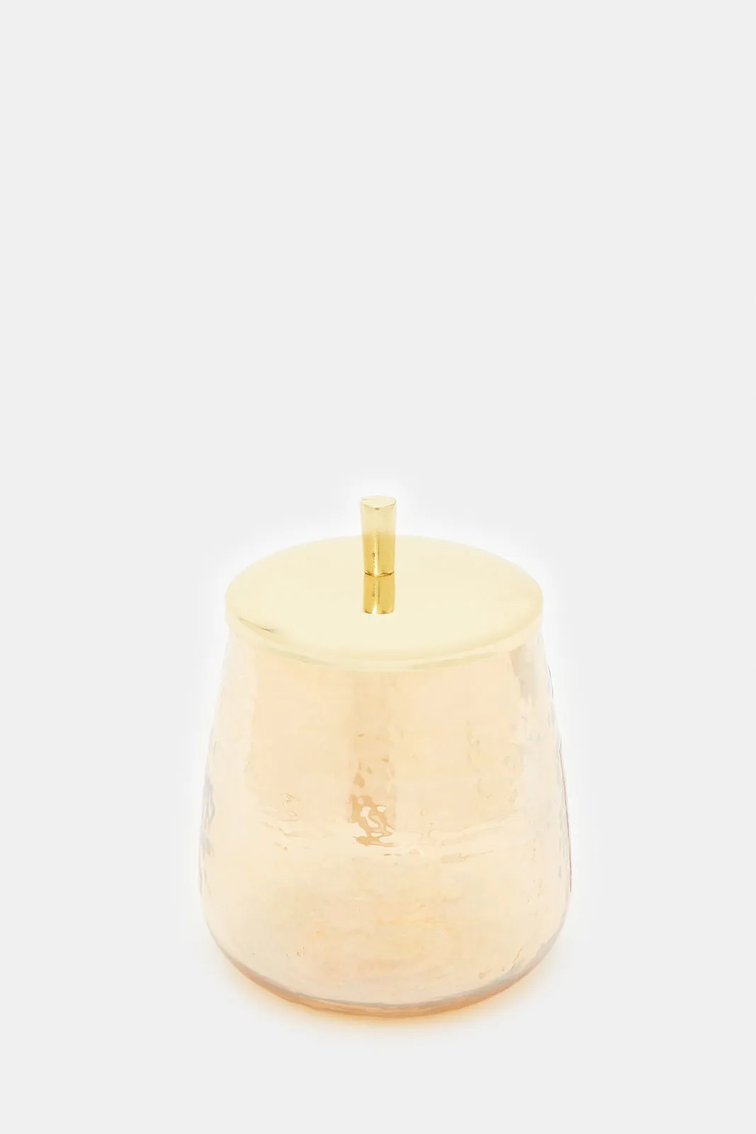 Gold Luster Hammered Glass Cotton Jar