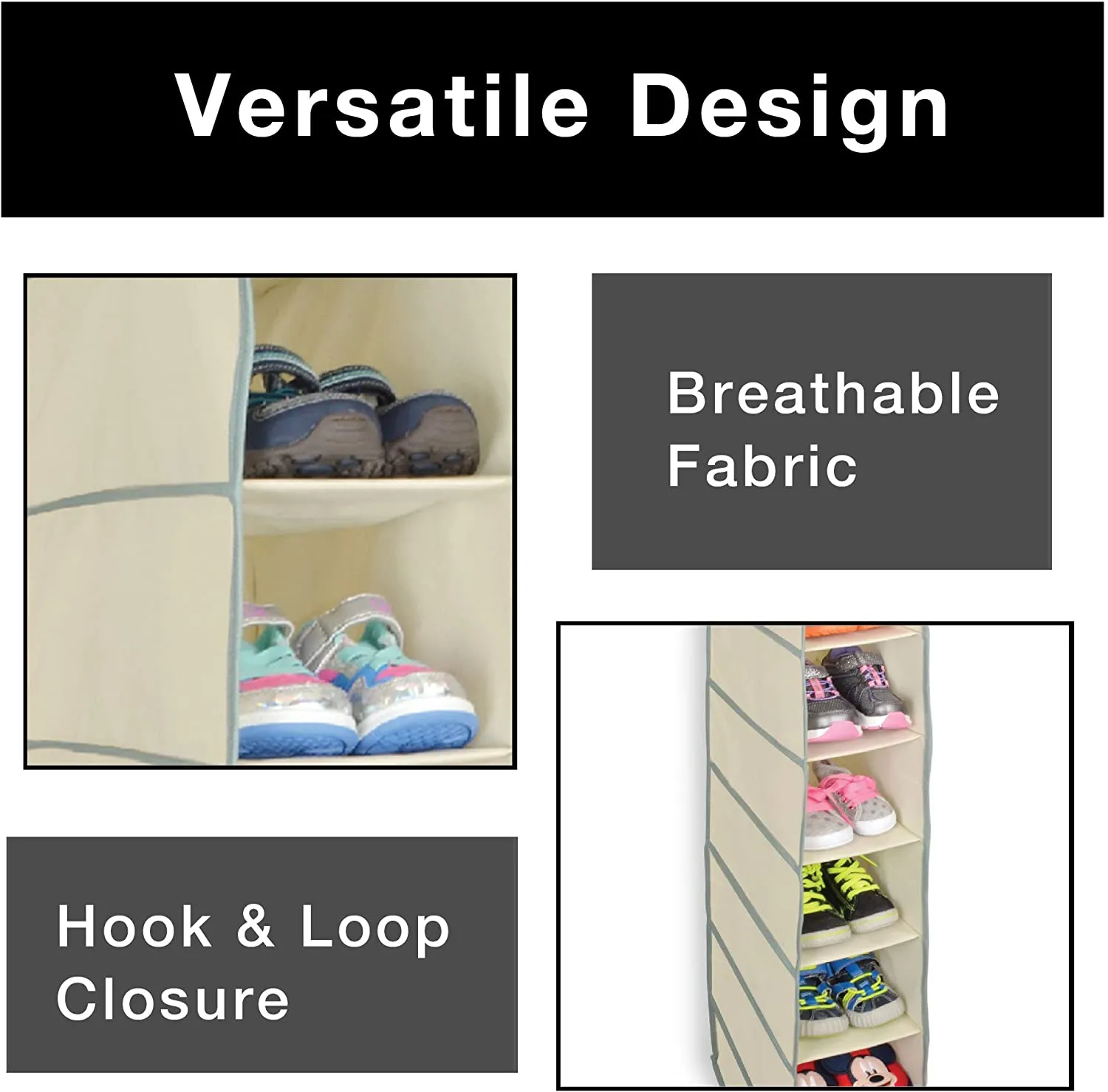 Hanging Shelf Organizer with Hangable Hook & Loop