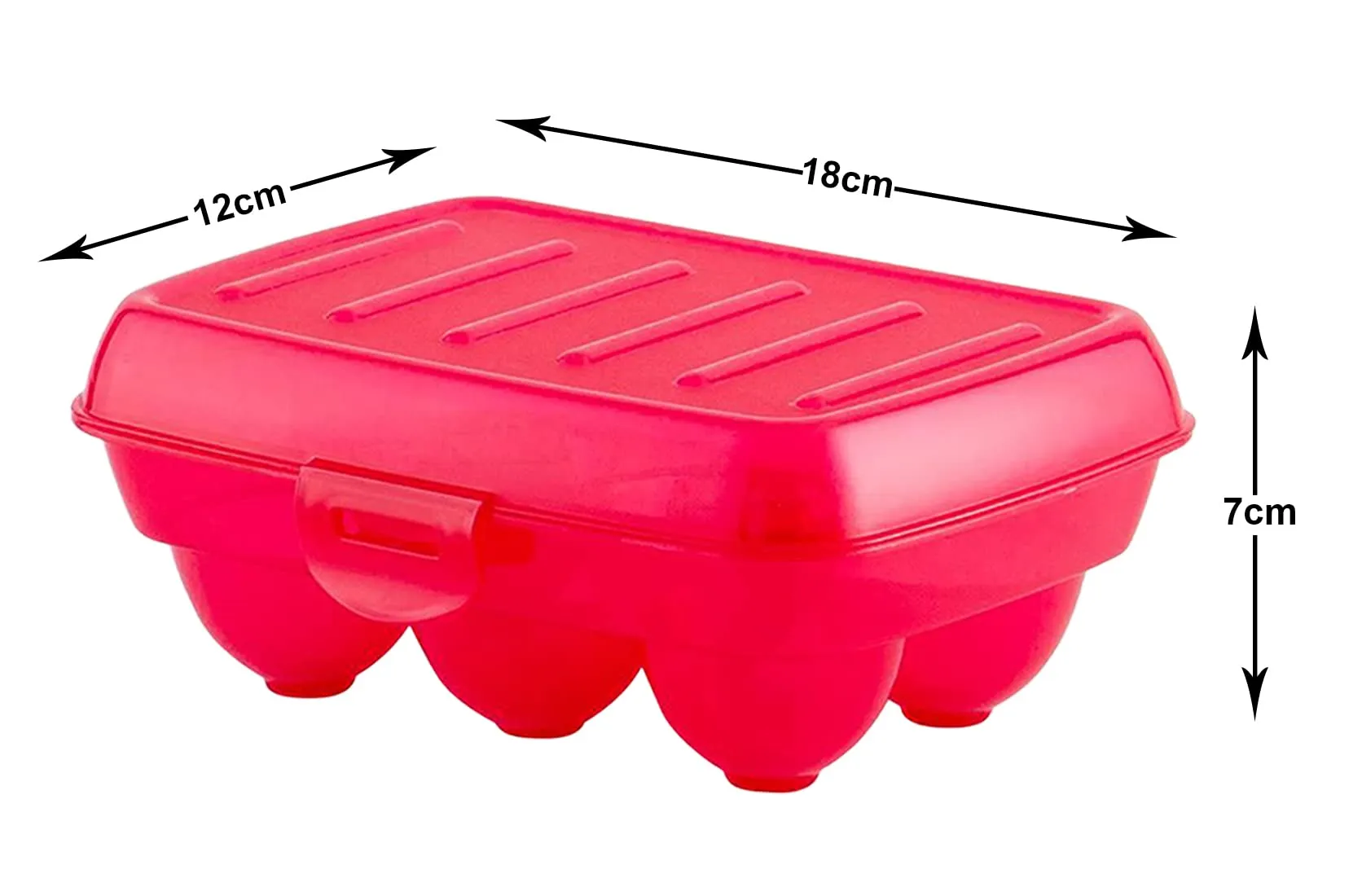 Heart Home Portable Food Grade Plastic Egg Holder/Storage Box For 6 Pieces Egg- Pack of 5 (Pink)-46HH0391