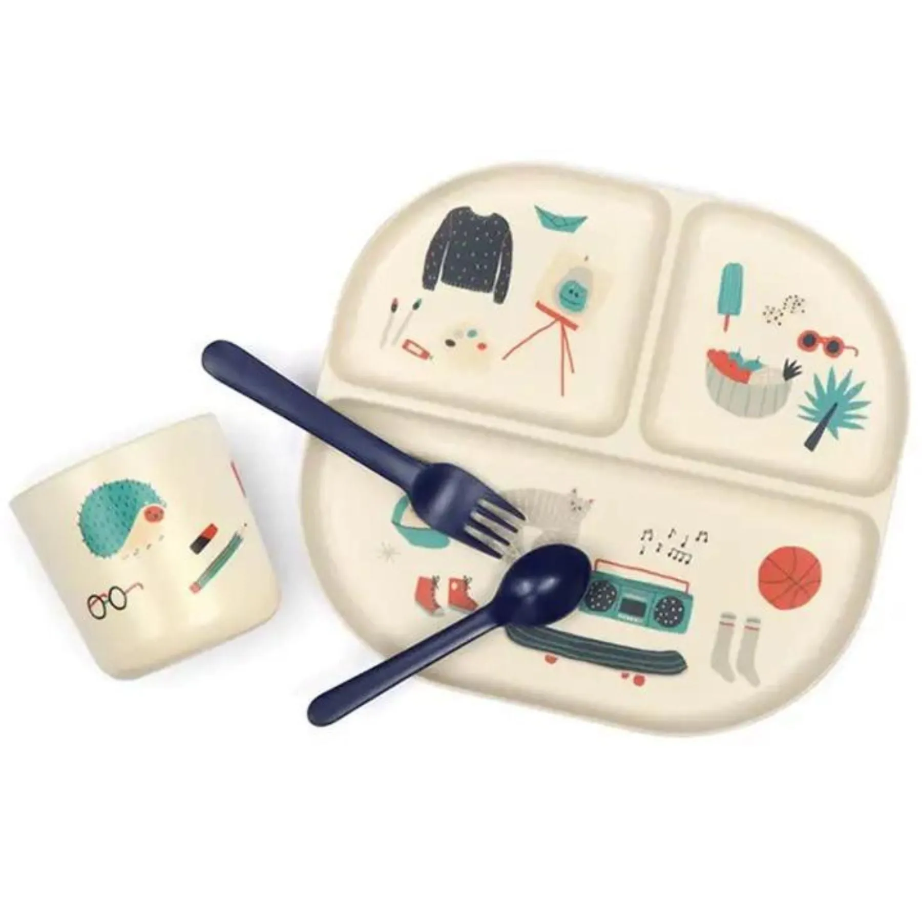 Illustrated Kid Dinner Set