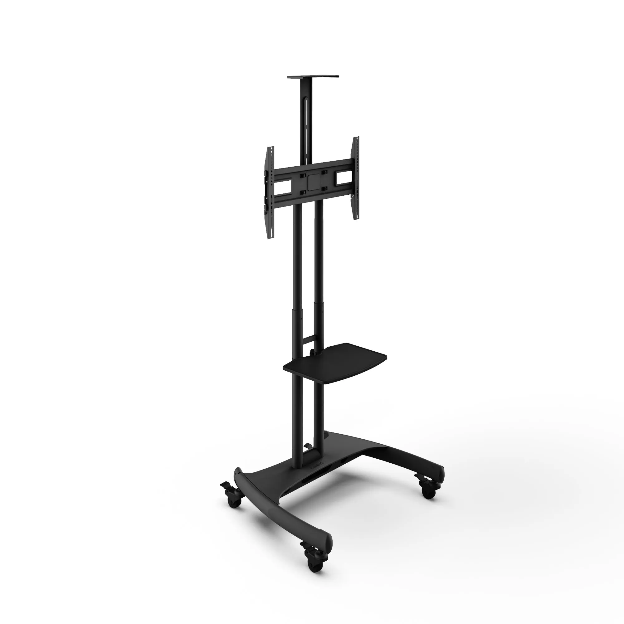 Kanto Black Height Adjustable Mobile TV Cart with Adjustable Shelf for 37" to 65" TVs - MTM65PL