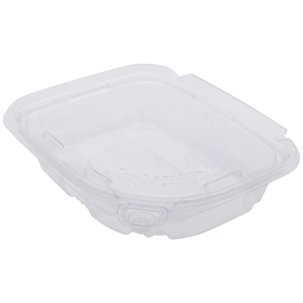 Karat 8 oz PET Plastic Tamper Resistant Hinged Deli Container with Lid - 200 pcs