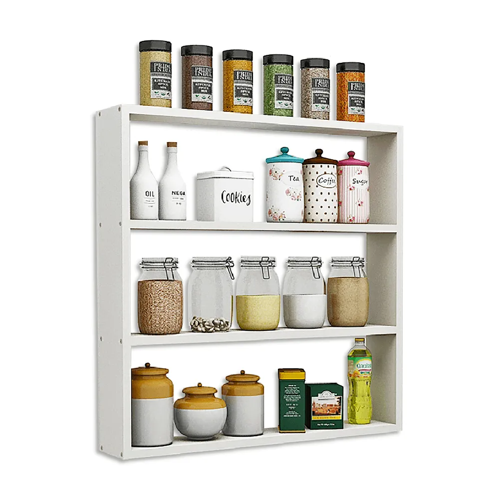 Kratos Multipurpose Kitchen Storage Rack with 4 Shelves- Frosty White