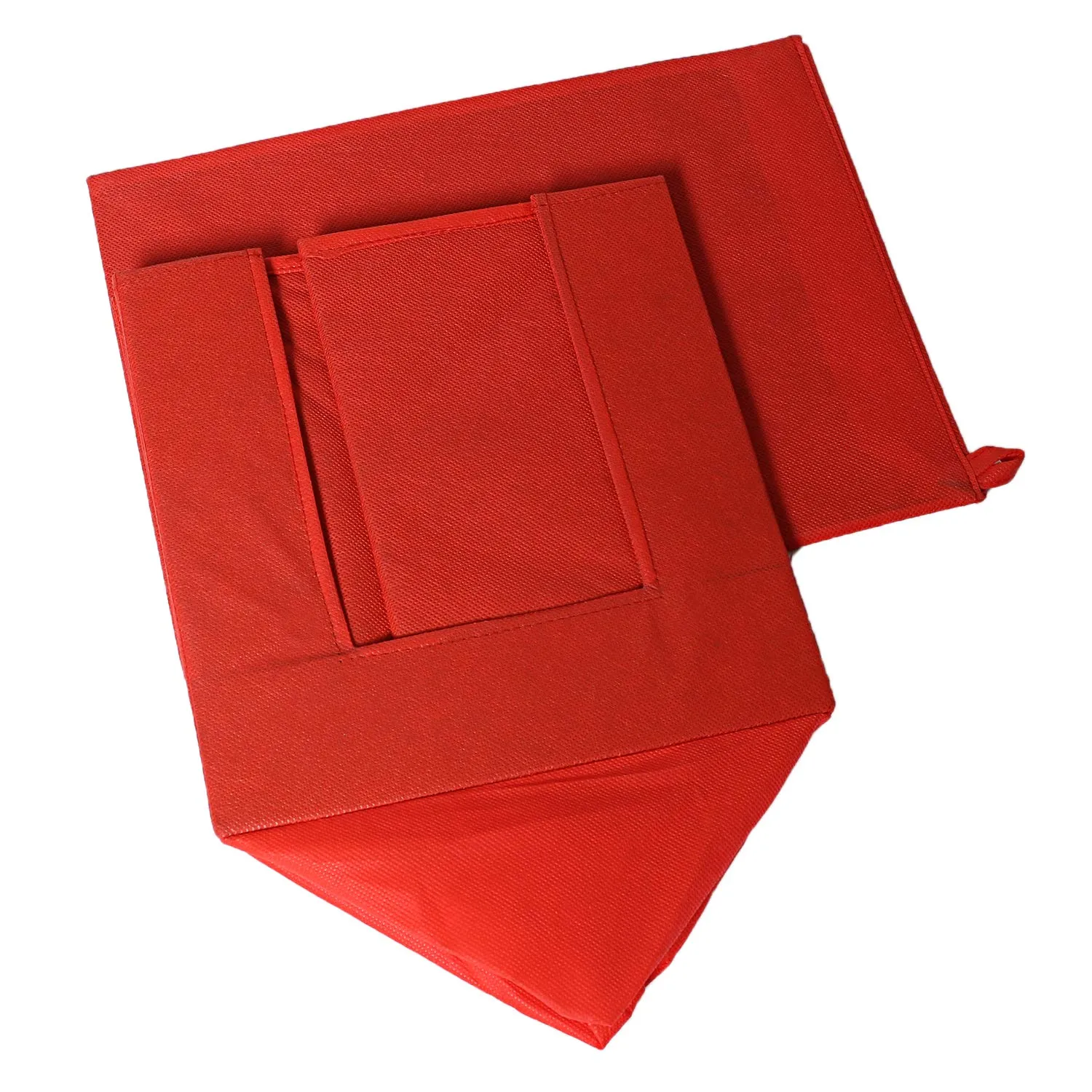 Kuber Industries 2 Piece Non Woven Shirt Stacker Wardrobe Organizer Set, Red (CTKTC2981)