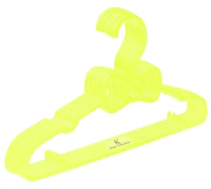 Kuber Industries Kids Mizano Plastic Non-Slip Clothes Hangers, Yellow - Pack of 5-KUBMART15034